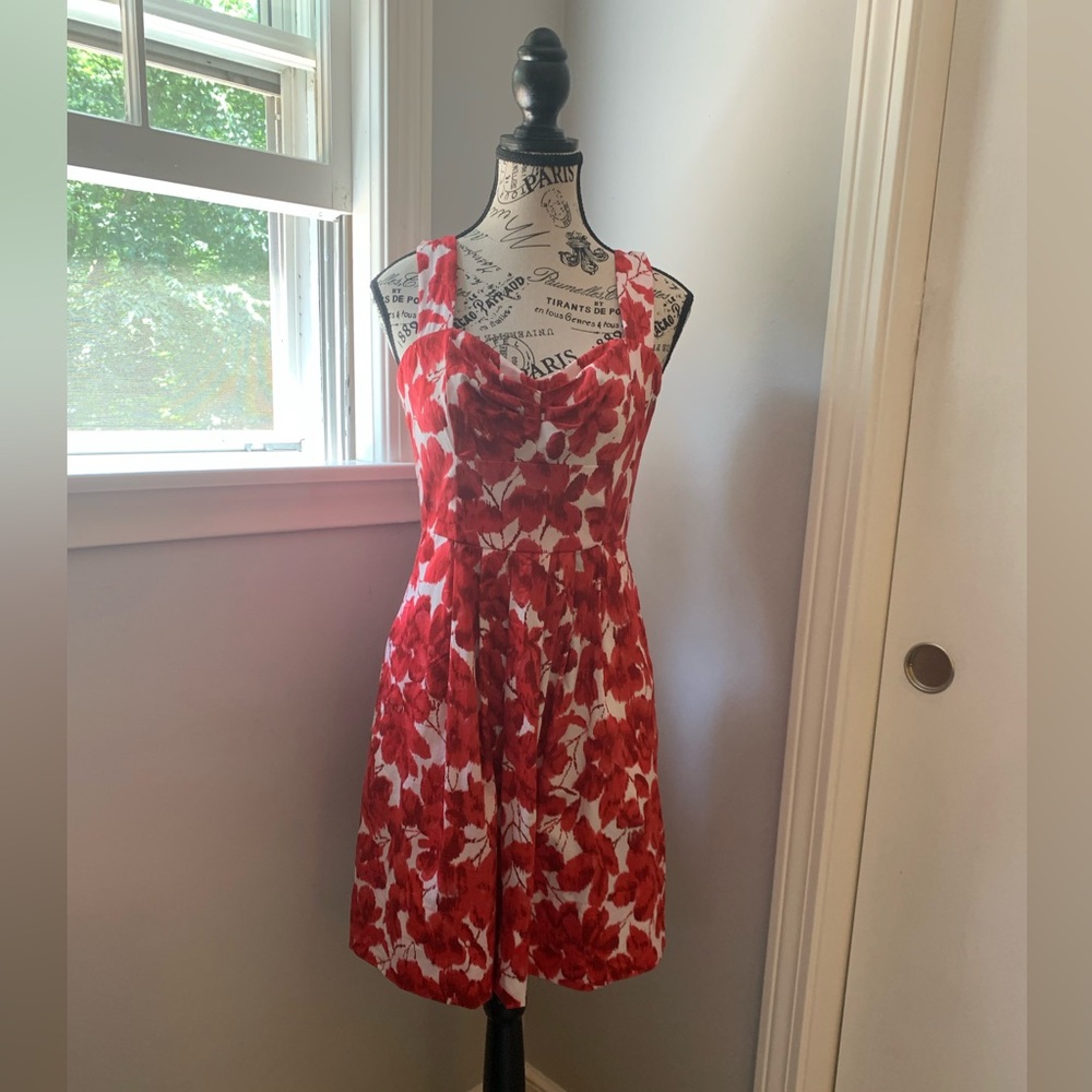 Donna Ricco red & white dress 6P